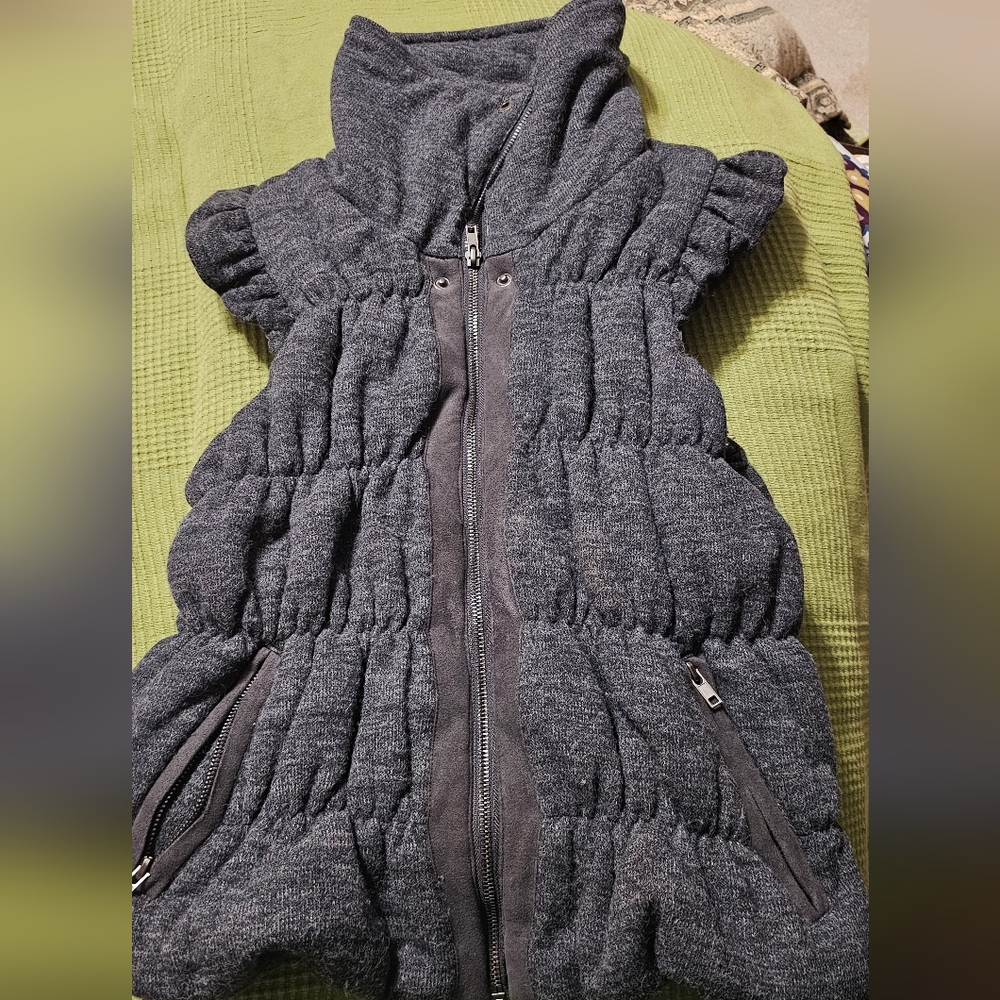 Vivienne Tam Gray Padded Puffer Vest Size Large